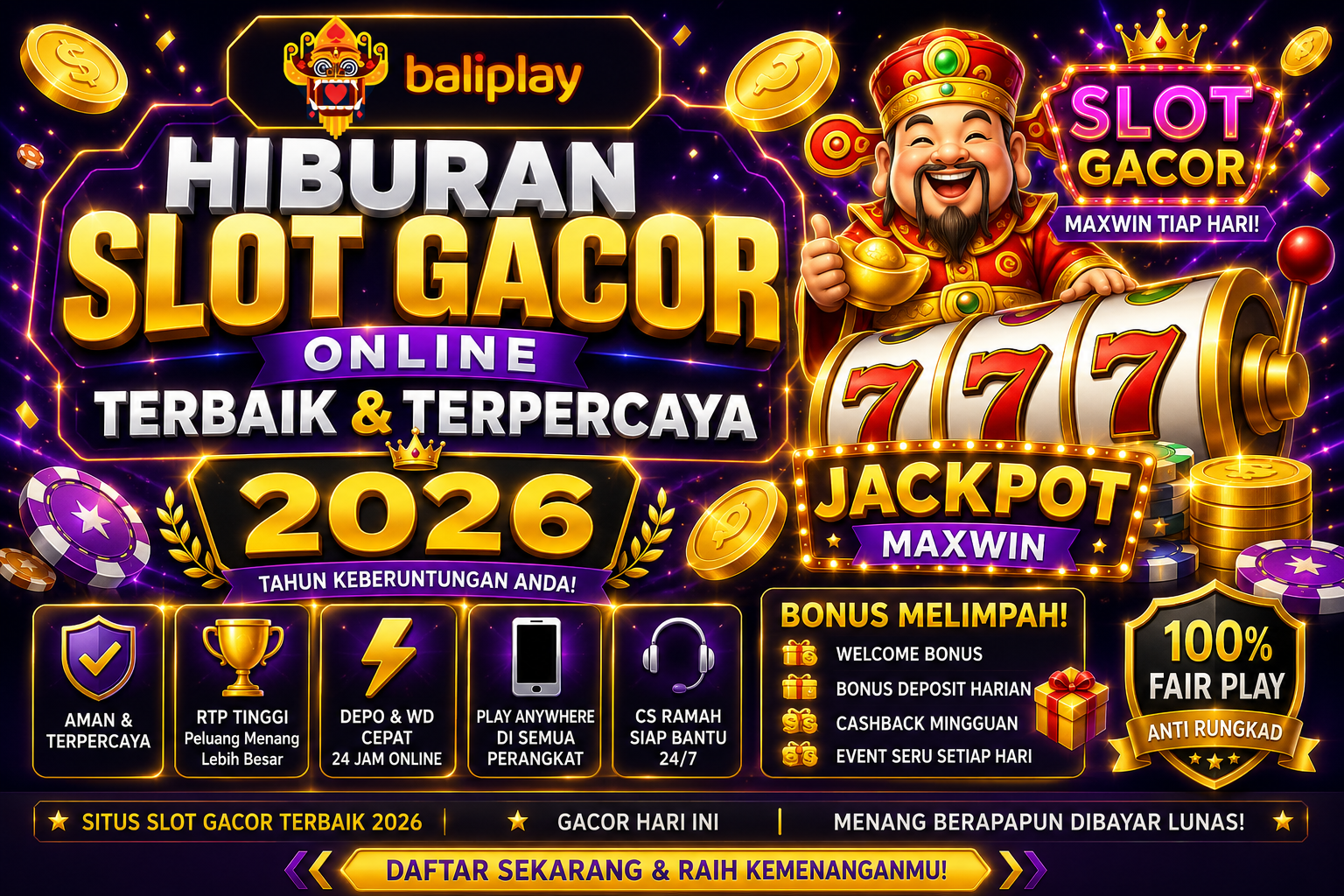 Baliplay Hiburan Slot Gacor Online Terbaik & Terpercaya 2026, Sensasi Maxwin Tiap Hari!